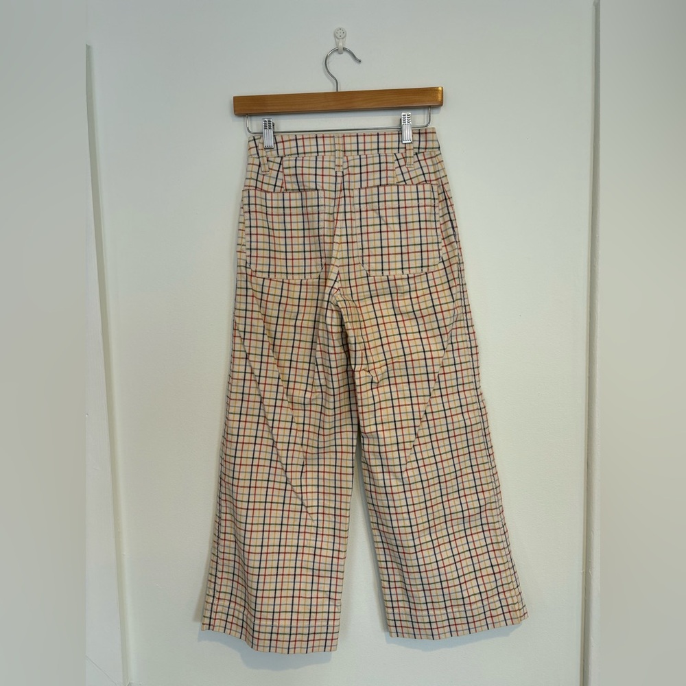 Madewell || Emmett Wide-Leg Crop Pants in Rainbow Windowpane Cream‎ 23 - Picture 5 of 10